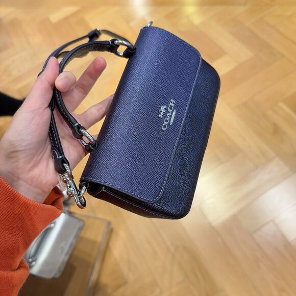 NWT Coach Mini Josie Top Handle Bag In Signature Canvas CCK68 Blue/Navy - Picture 2 of 7